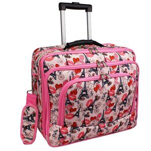 World Traveler Rolling 17-inch Laptop Case - Paris Pink